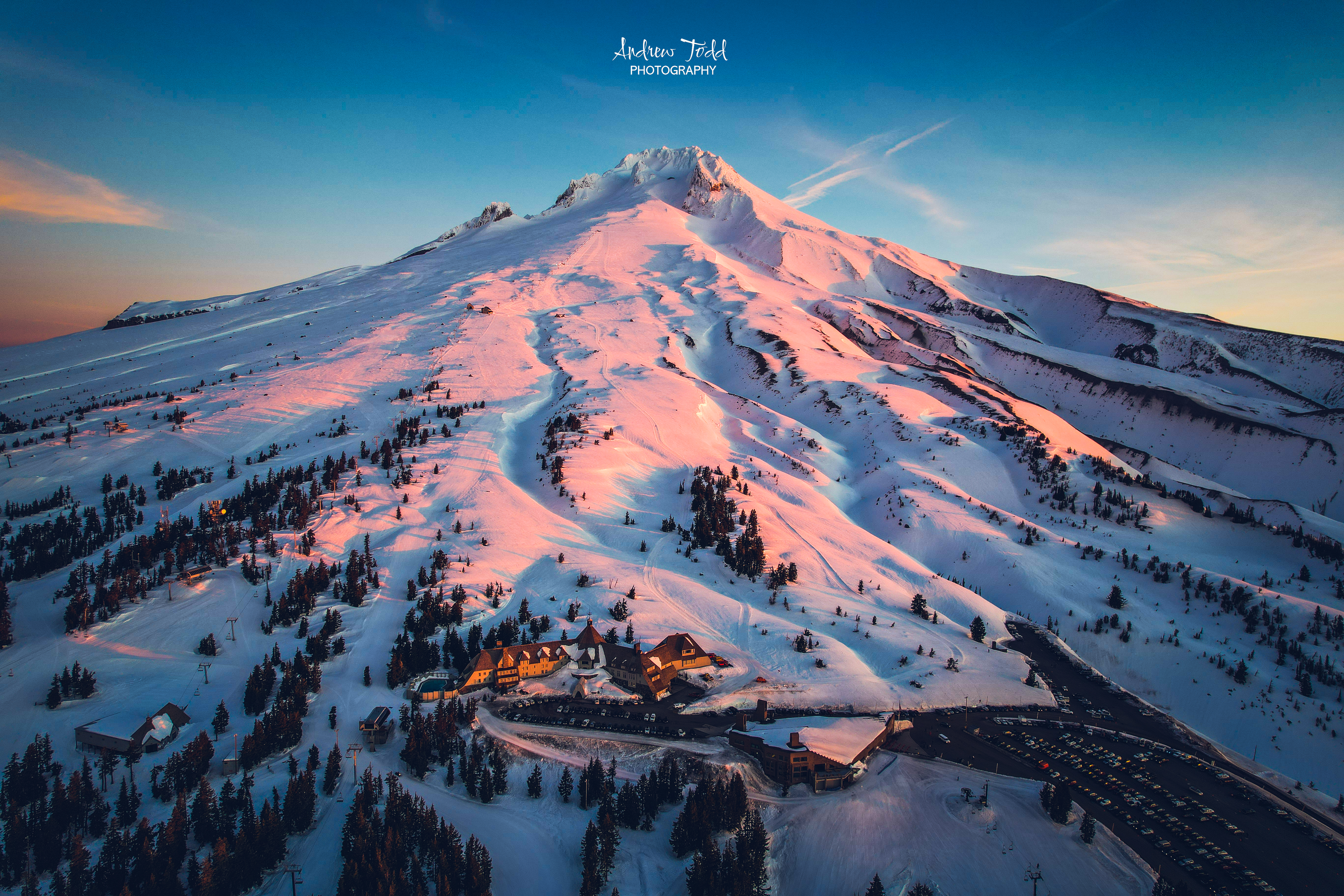 Sunrise Mount Hood Oregon Winter