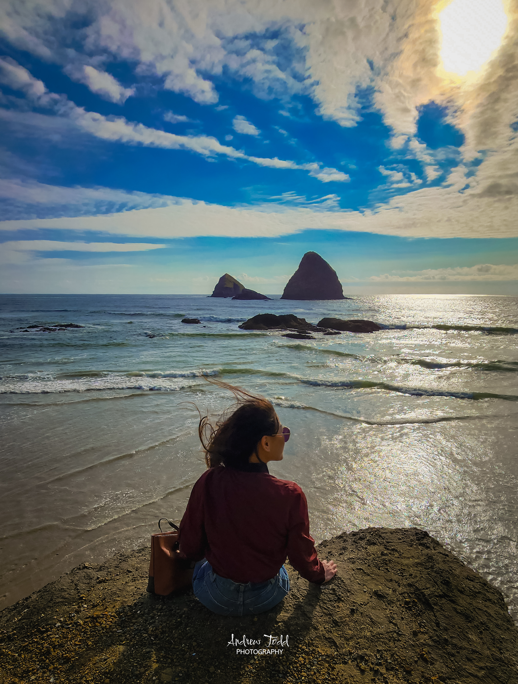 Tunnel beach oregon coast
