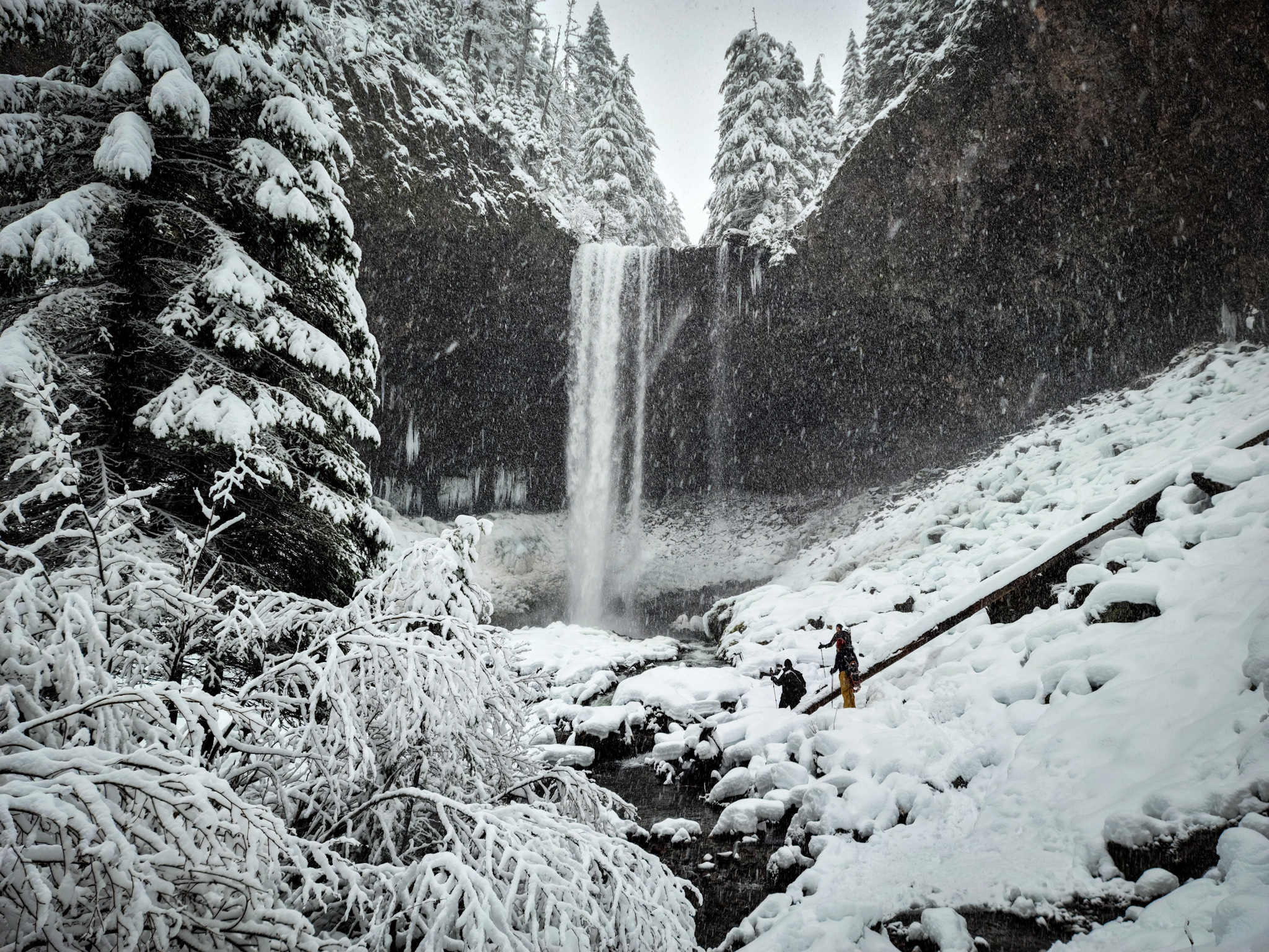 Tamanawas Falls Mount Hood National Forest winter Oregon
